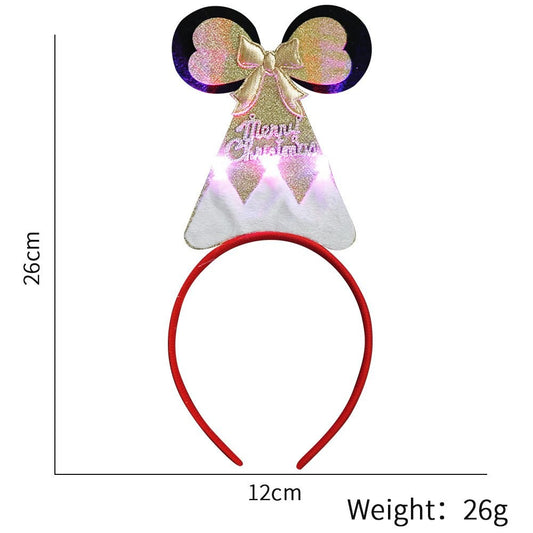 Gold Round Ear Santa Hat Headband 25*12.5cm