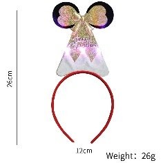 Gold Round Ear Santa Hat Headband 26*12cm