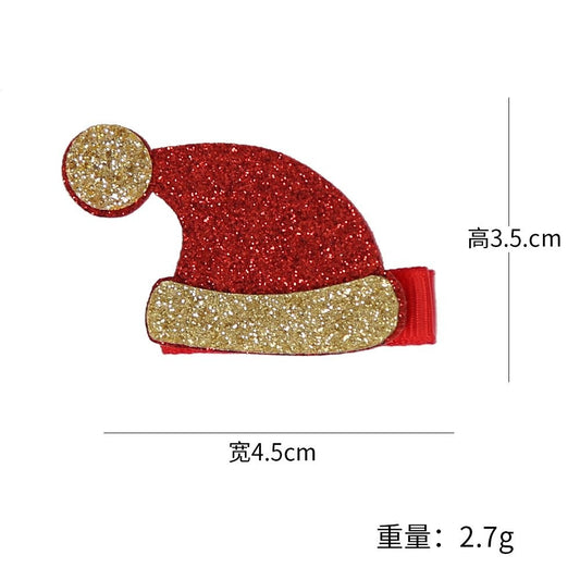 Gold Santa Hat Hair Clip 4.5*3.5cm