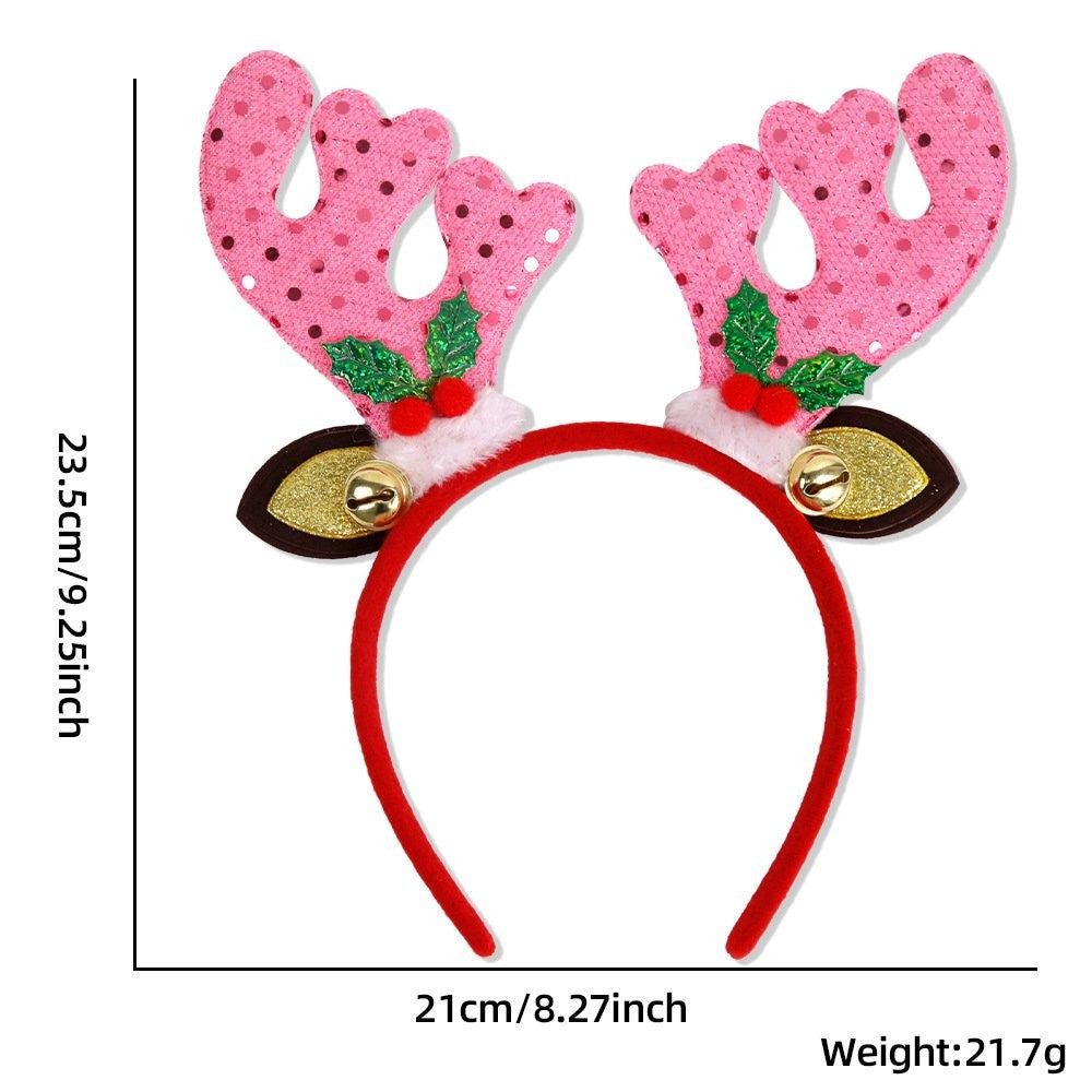 Gold Santa Hat Red Ears Headband 3