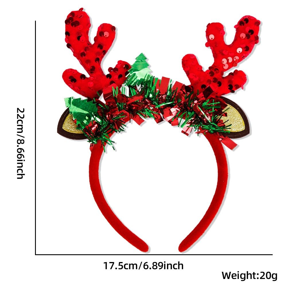 Gold Santa Hat Red Ears Headband 4