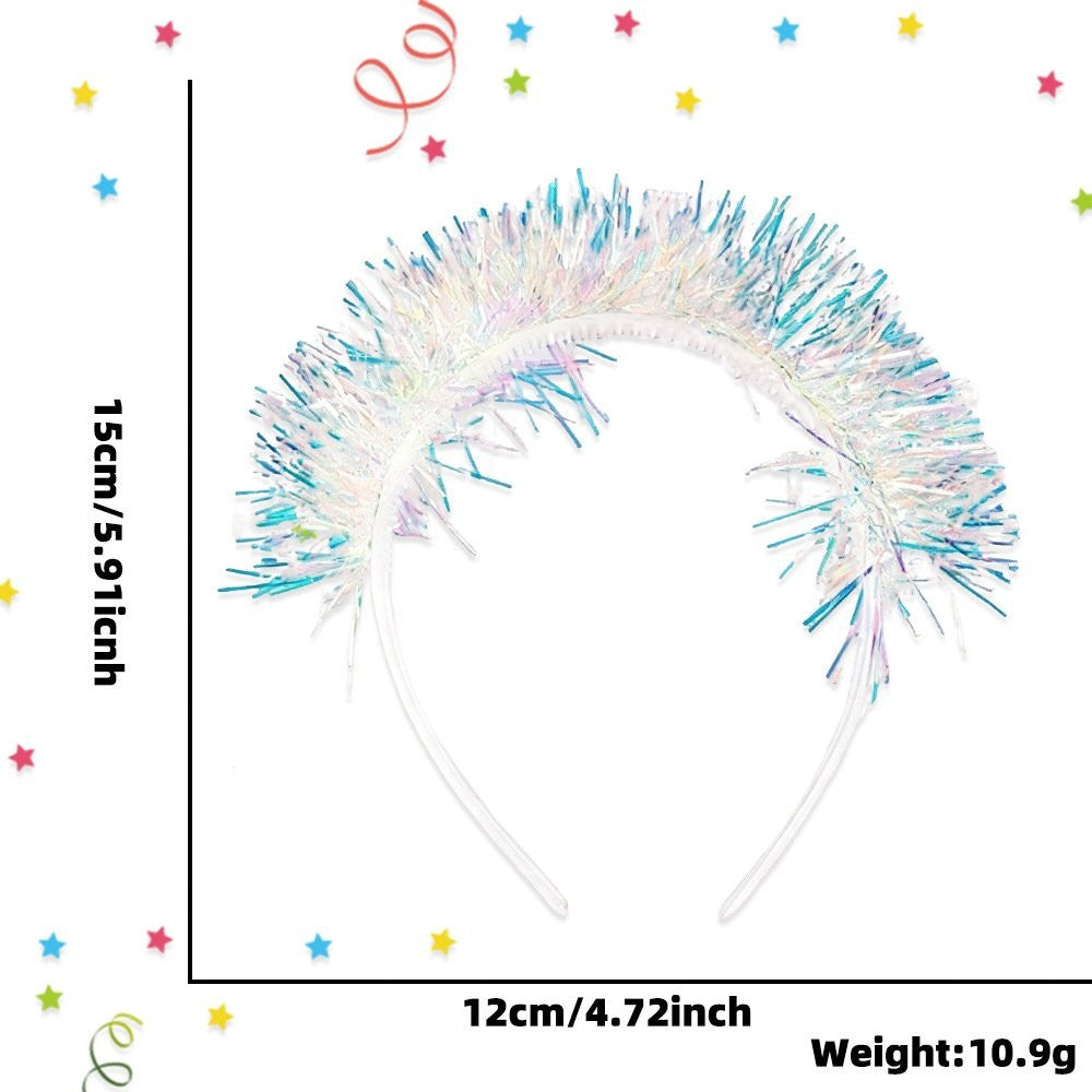 Gold Silver Fine Wire Tinsel Headband 4