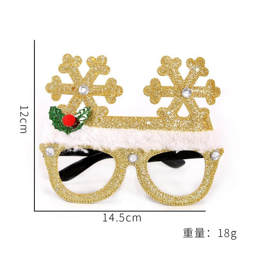 Gold Snowflake Hat Glasses