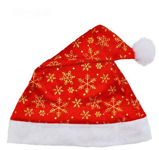 Gold Snowflake Santa Hat