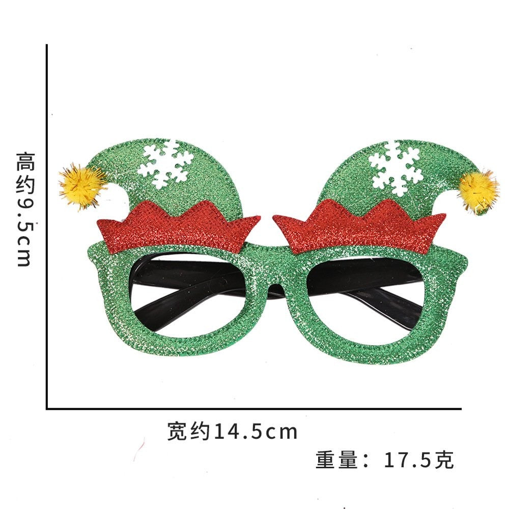 Green Christmas Jester Hat Glasses