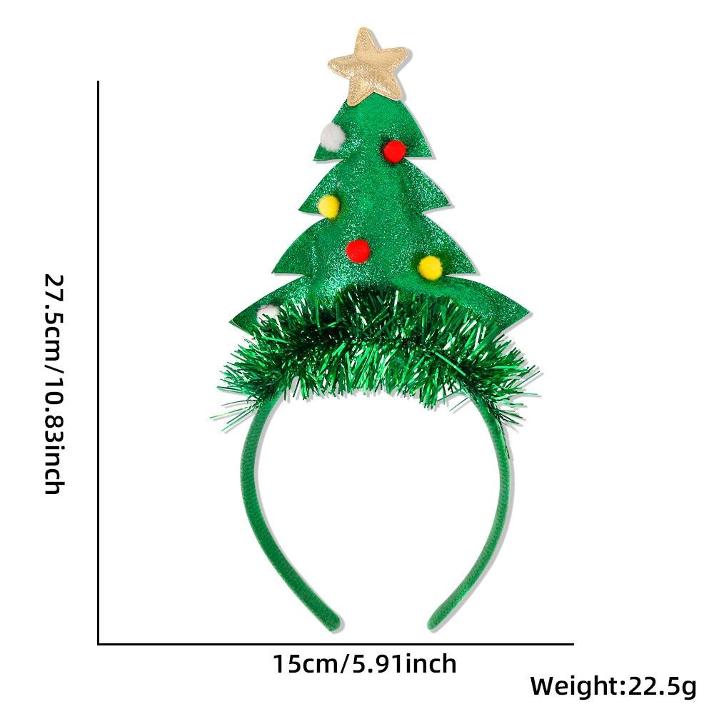 Green Christmas Tree Tinsel Boa Headband