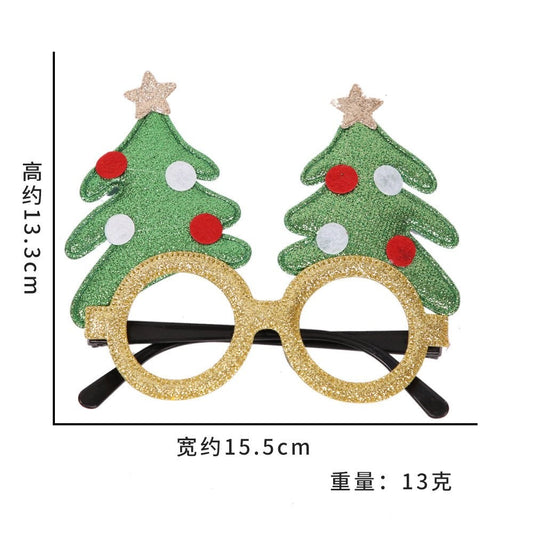 Green Christmas Tree Yellow Glasses
