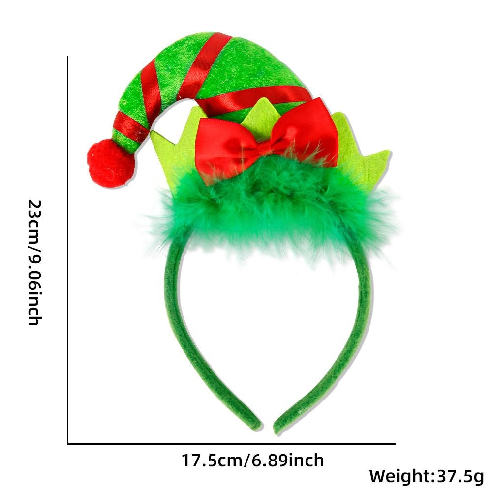 Green Fluffy Jester Hat Headband