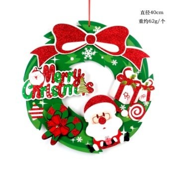 Green / Large Bow Letter Santa Wreath