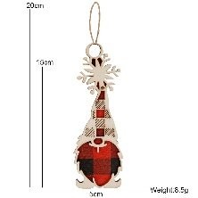 Green Plaid Faceless Santa a Hanging Sign 2