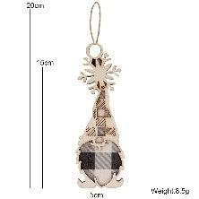 Green Plaid Faceless Santa a Hanging Sign 3
