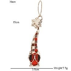 Green Plaid Faceless Santa a Hanging Sign 5
