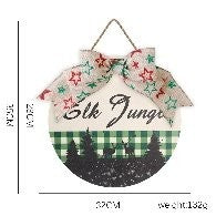 Green Plaid Letter Hanging Sign