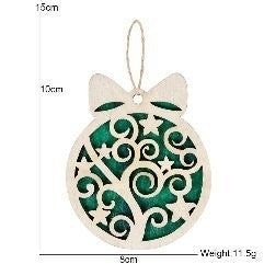 Green Plaid Star Tree Style Hanging Sign