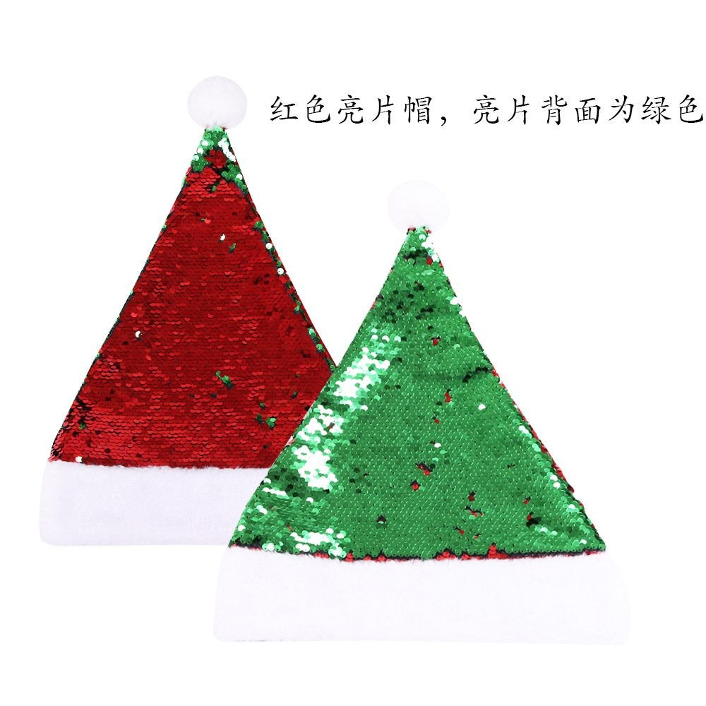 Green Sequin Hat Santa Hat