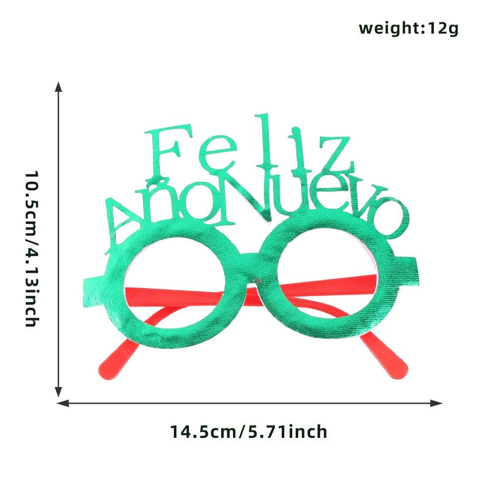 Green Spanish New Year Happy Glasses