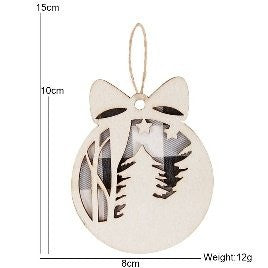 Grey Plaid Christmas Tree Style Hanging Sign