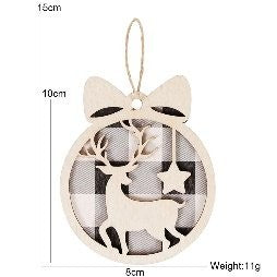 Grey Plaid Reindeer Style Hanging Sign