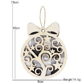 Grey Plaid Star Tree Style Hanging Sign