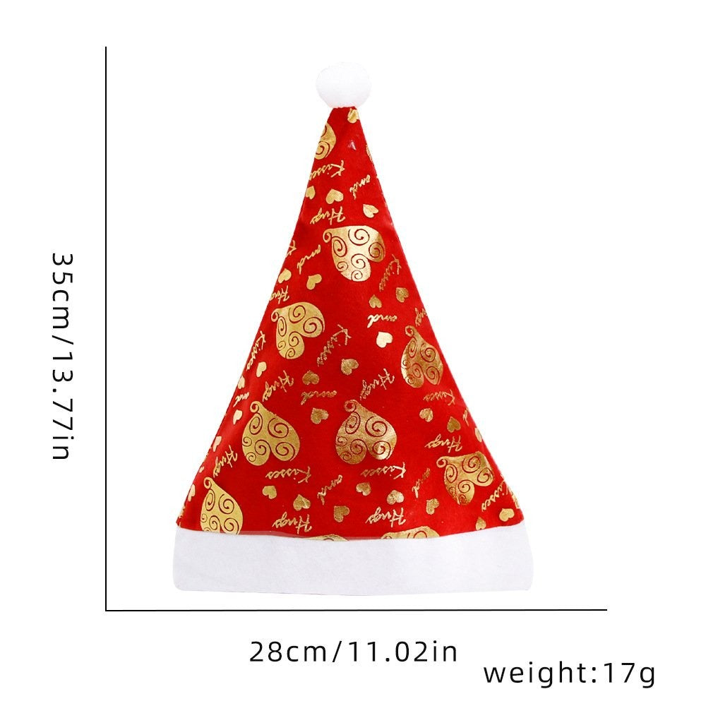 Heart Printed Santa Hat