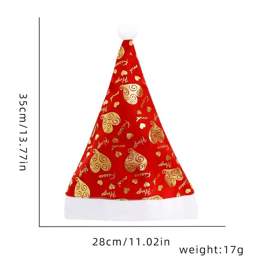 Heart Printed Santa Hat