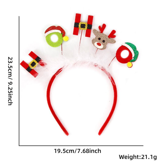 HO Reindeer White Fluffy Headband 23*23cm