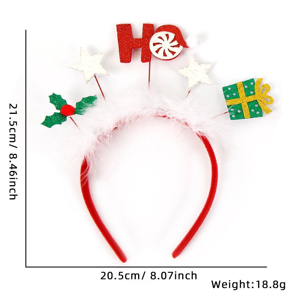HO Star White Fluffy Headband 23*23cm