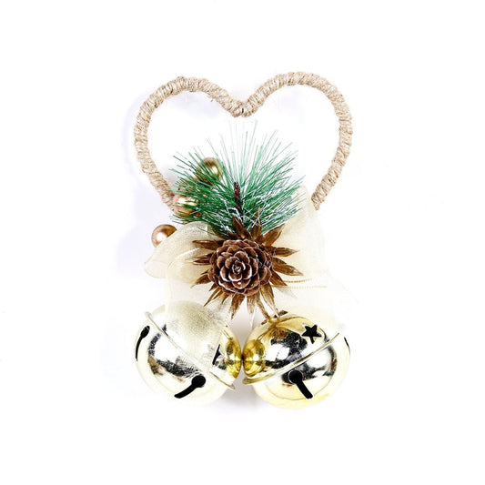 Jute Twine Heart - Gold Large Five Star Bell Garland