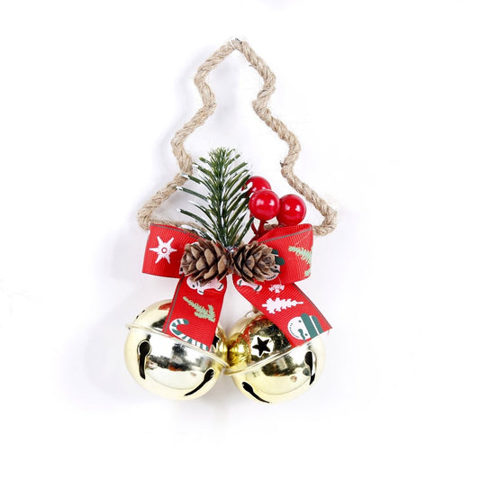 Jute Twine Tree Shape - Gold Large Five Star Bell Garland