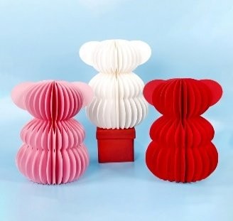 Large 35cm Honeycomb Small Bear (120g White Cardstock)