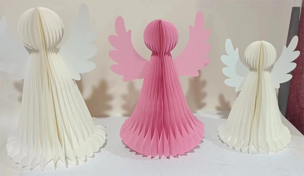 Large 38cm Honeycomb Angel (120g White Cardstock)