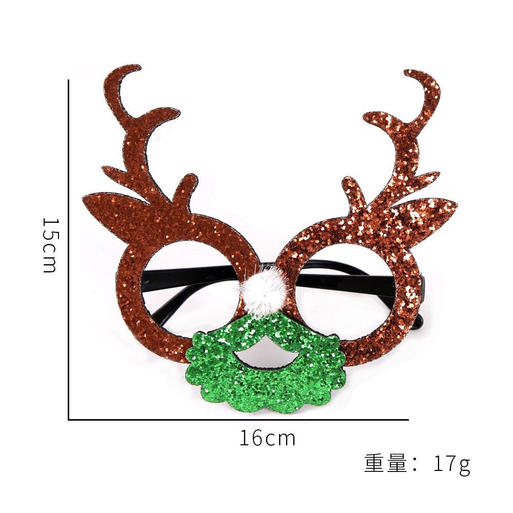 Large Antler Green Mouth Brown Corner Glasses