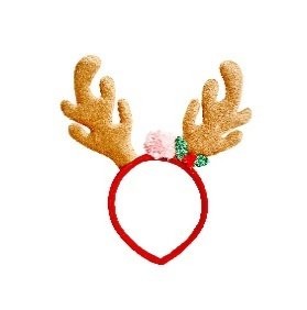 Large Pom-Pom Antler Headband Head Bopper