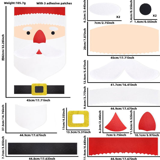 Large Santa Claus Style (Includes 60 Pc Glue Dots) Door Sticker