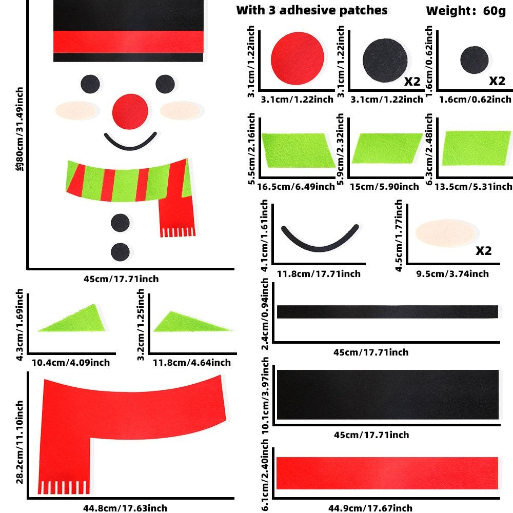 Large Santa Claus Style (Includes 60 Pc Glue Dots) Door Sticker 2