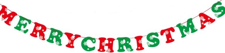 Laser Paper Merry Christmas Letter Bunting