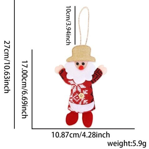 Light Brown Button Hat Fluffy Clothing Santa Ornament
