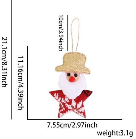 Light Brown Hat Santa Star Ornament