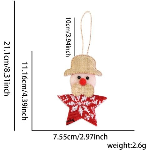 Light Brown Hat Snowman Star Ornament