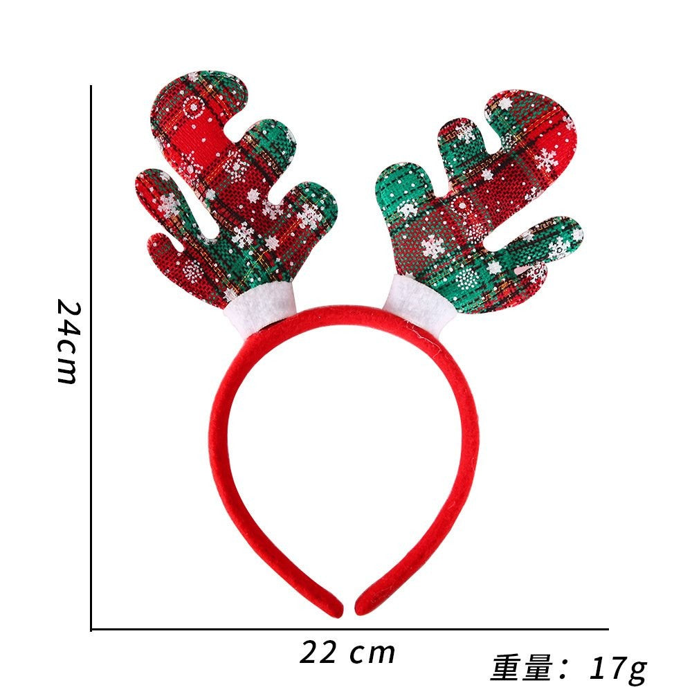 Main Red + Green Antler Headband 3