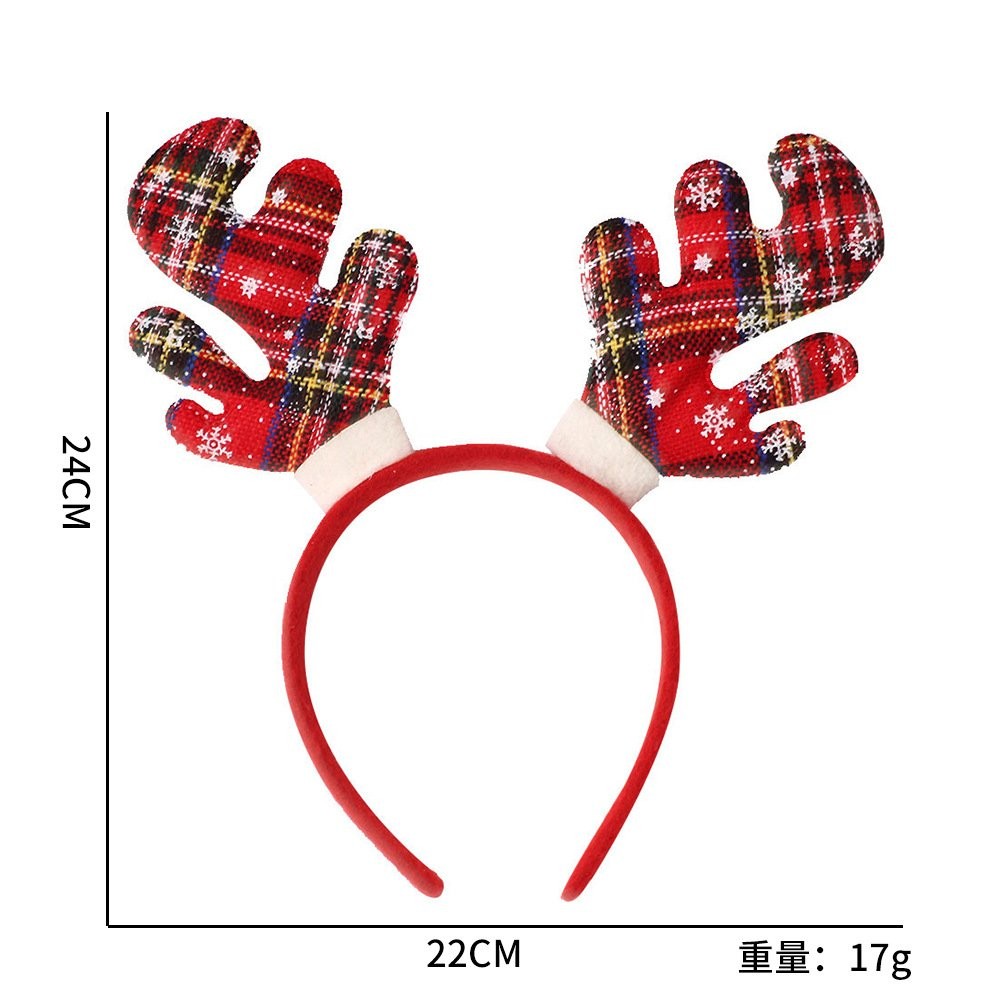 Main Red + Green Antler Headband 4