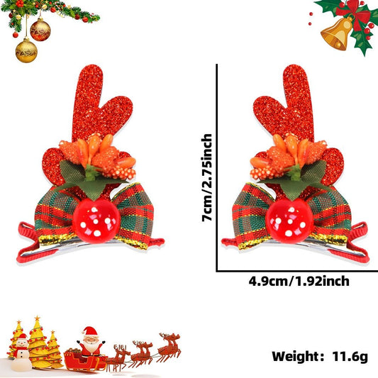Mushroom Bow Tie Red Antler Hair Clip 2410HH-LJFJ-6