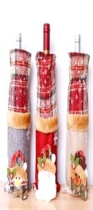 Non-Woven Fabric Christmas Red Wine Bottle Set Stocking 2