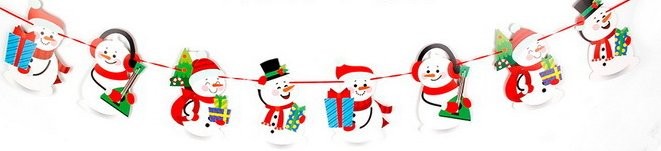 Paper Cartoon Ear Snowman Bunting