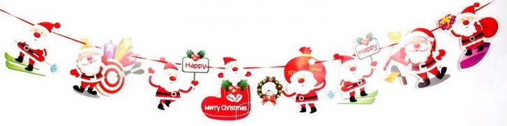 Paper Cartoon Sign Santa Bunting