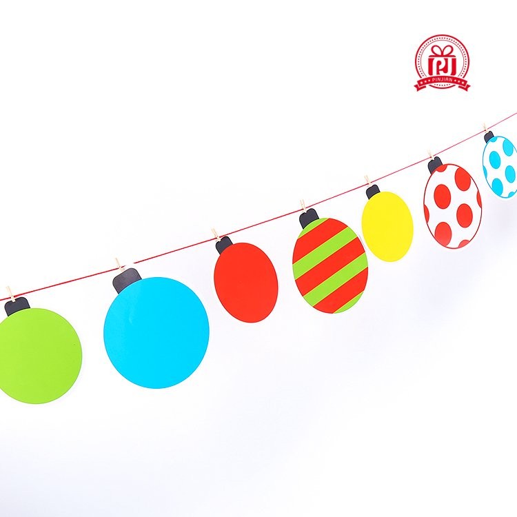 Paper Christmas Round Bauble Bunting