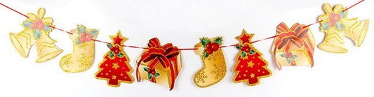 Paper Gold Yellow Gift Set Tree Stocking Double Bell Bunting