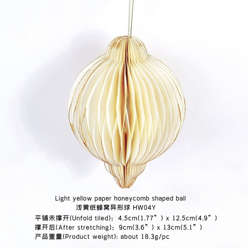 Paper Honeycomb Special Shape Bauble (110g Double + Gold Pink)