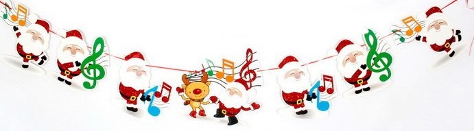 Paper Music Note Santa Bunting