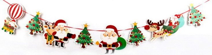 Paper Tree Santa Bunting